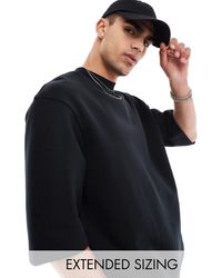 ASOS - Sweat oversize épais à manches courtes et ourlet fixe - Lyst