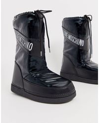 Love Moschino Зимние Сапоги С Символикой Мира -черный