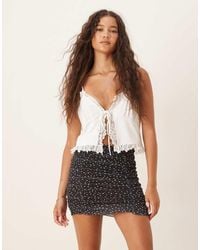 ASOS - Mesh Ruched Mini Skirt - Lyst