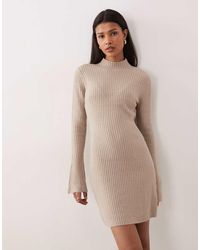 Abercrombie & Fitch - Mock Neck Sweater Midi Dress - Lyst