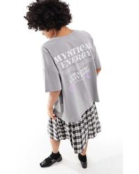 Noisy May - Oversized T-Shirt Met 'Mystery'Print Op De Achterkant - Lyst
