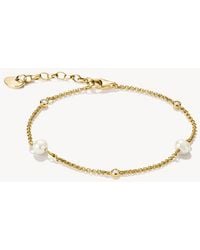 Thomas Sabo - Bracelet With Pearls And White Zirconia - Lyst