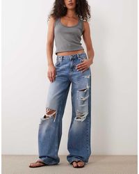 HUGO - Gamala Straight Fit Ripped Jeans - Lyst