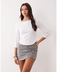 ASOS - Micro-mini-skort mit allover-pailletten - Lyst