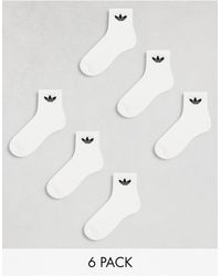 adidas Originals - Confezione da 6 paia di calzini bianchi con trifoglio - Lyst