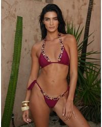 Moda Minx - X Zoe Servini Tie Side Bikini Bottom With Jewel Trim - Lyst