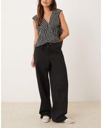 Jdy - Tie Detail Wide Leg Trousers - Lyst