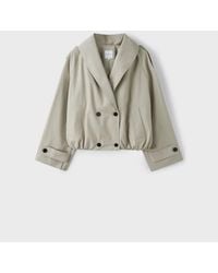 Stradivarius - Cropped Shawl Neck Trench Coat - Lyst