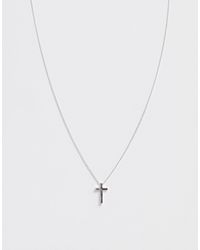 ASOS Necklace With Ditsy Cross - Metallic