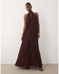 LACE & BEADS - Sleeveless Choker Detail Trapeze Maxi Dress - Lyst