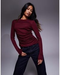 ASOS - Soft Jersey Drape Long Sleeve Top - Lyst