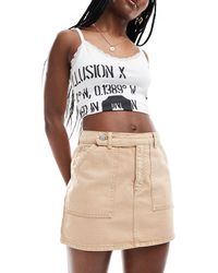 ASOS - Denim Pelment Skirt With Pockets - Lyst