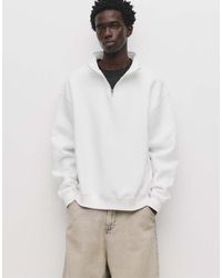 Pull&Bear - Basic Sweatshirt Met Kwartrits - Lyst