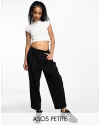 ASOS - Asos Design Petite Tailored Tapered Trousers With Turn Up Hem - Lyst