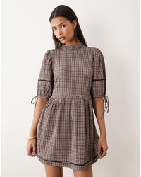Wednesday's Girl - Mini Textured Smock Dress - Lyst