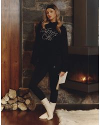 4th & Reckless - X felicia wedin - après-ski - sweat à capuche d'ensemble en maille avec broderie logo - Lyst
