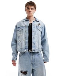Collusion - Co-ord Denim Trucker Jacket With Rips - Lyst