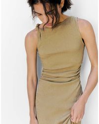 Pull&Bear - – gerafftes midikleid - Lyst