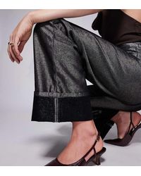 Asos Design Wide Fit - Strut Slingback Kitten Heeled Shoes - Lyst