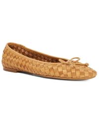 Dune - Heat Woven Leather Bow Detail Ballet Pumps - Lyst