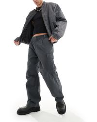 Pull&Bear - Pantalon cargo style skateur - gris foncé - Lyst