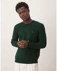 Polo Ralph Lauren - Icon Logo Wool Cable Knit Jumper - Lyst