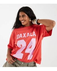 ASOS - Asos Design Curve Oversized T-shirt With Oaxaca Varsity Graphic - Lyst