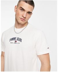 Tommy Hilfiger - T-shirt classique en coton à petit logo style universitaire - cassé - Lyst
