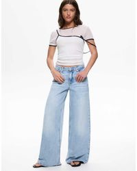 Pull&Bear - Jeans Met Wijde Pijpen En Lage Taille - Lyst