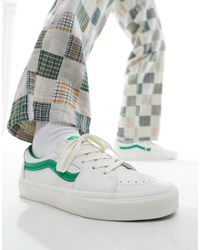 Vans - Zapatillas deportivas blancas con detalles verdes - Lyst