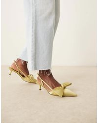ASOS - Sunshine Kitten Heel Slingback Shoes - Lyst