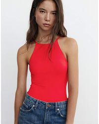 Pull&Bear - Halter Strappy Bodysuit - Lyst