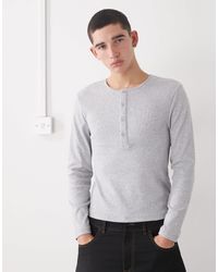 Collusion - Long Sleeve Rib Henley Slim Fit - Lyst