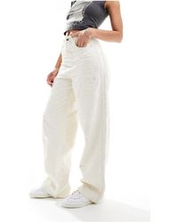 Collusion - X015 - jeans super baggy a vita bassa bianco sporco con strappi - Lyst