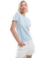 Pieces - Ajourgebreid Baby-T-Shirt Met Interlock-Naden - Lyst