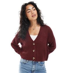 ONLY - Ribbed Knitted Cardigan - Lyst