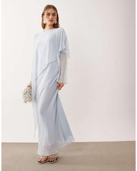 ASOS - Cape Detail Long Sleeve Maxi Dress - Lyst