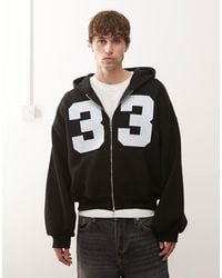 Collusion - Boxy Zip Through Hoodie With Number Graphic - Lyst
