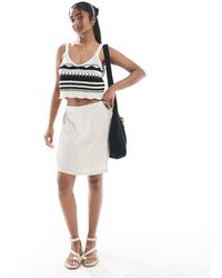 Pieces - Minirok Van Linnenmix - Lyst