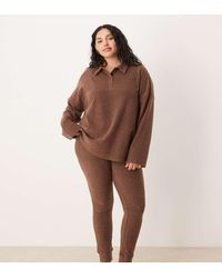 ASOS - Asos Design Curve Mix & Match Lightweight Fleece Collared Sweater - Lyst