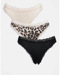 Lindex - Emelie 3 Pack Lace Lingerie Thong - Lyst