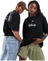 ASOS - T-shirt unisex oversize nera con stampe disney di topolino - Lyst