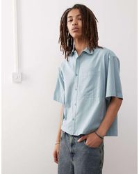 Collusion - Camicia A Maniche Corte Squadrata Effetto Lino Polvere - Lyst