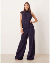 Mango - Satin Wide Leg Trouser Co-ord - Lyst