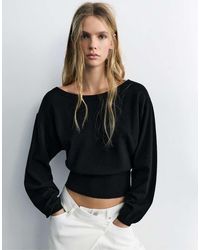 Pull&Bear - Gestreepte Trui Met Boothals - Lyst