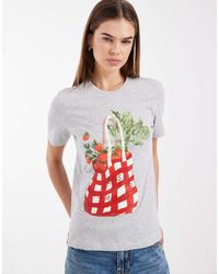ONLY - Regular Fit T-shirt With Tomato Print - Lyst
