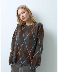 Vila - Argyle Gebreide Trui Co-Ord - Lyst