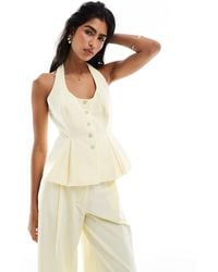 ASOS - Linen Blend Tailored Halter Top - Lyst