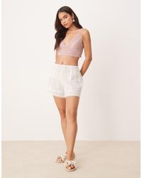 ASOS - Sheer Embroidered Beach Shorts - Lyst