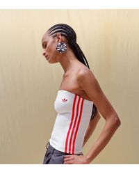 adidas - Top Blanco Hueso Con Escote Palabra De Honor De Originals X Asos - Lyst